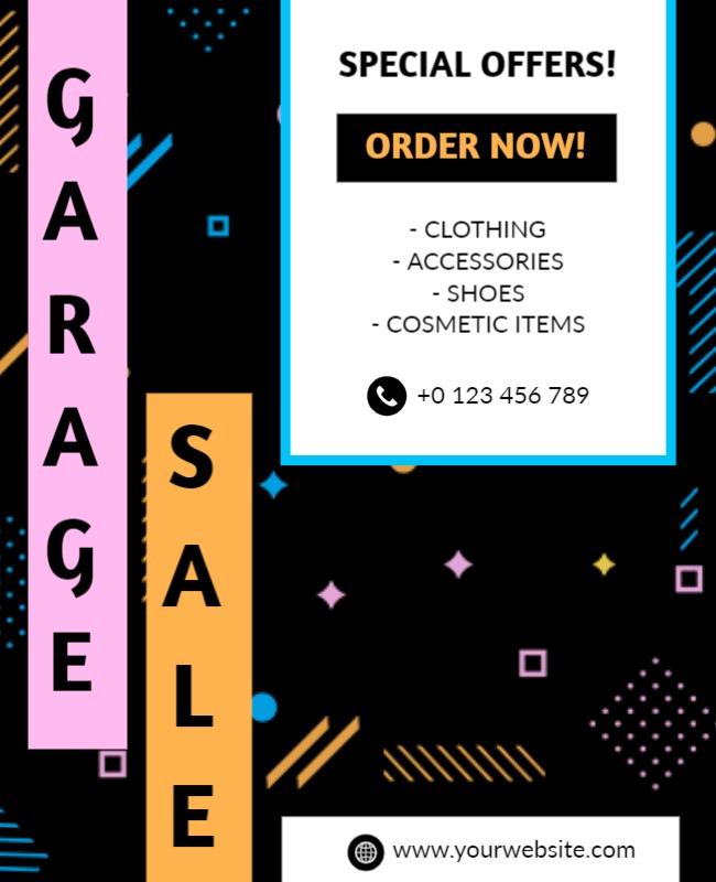 Colorful Modern Garage Sale Promotion Poster Template