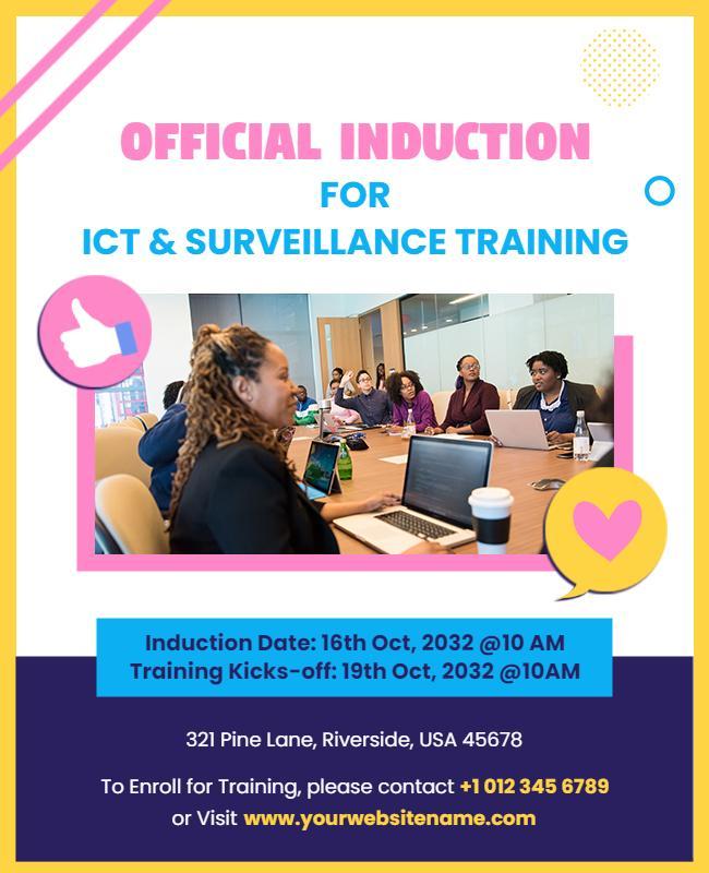 Colorful Modern Official Induction Training Poster Template