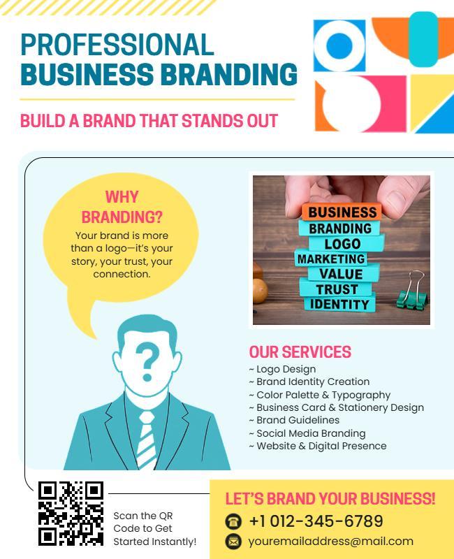 Colorful Modern Professional Business Branding Flyer Template