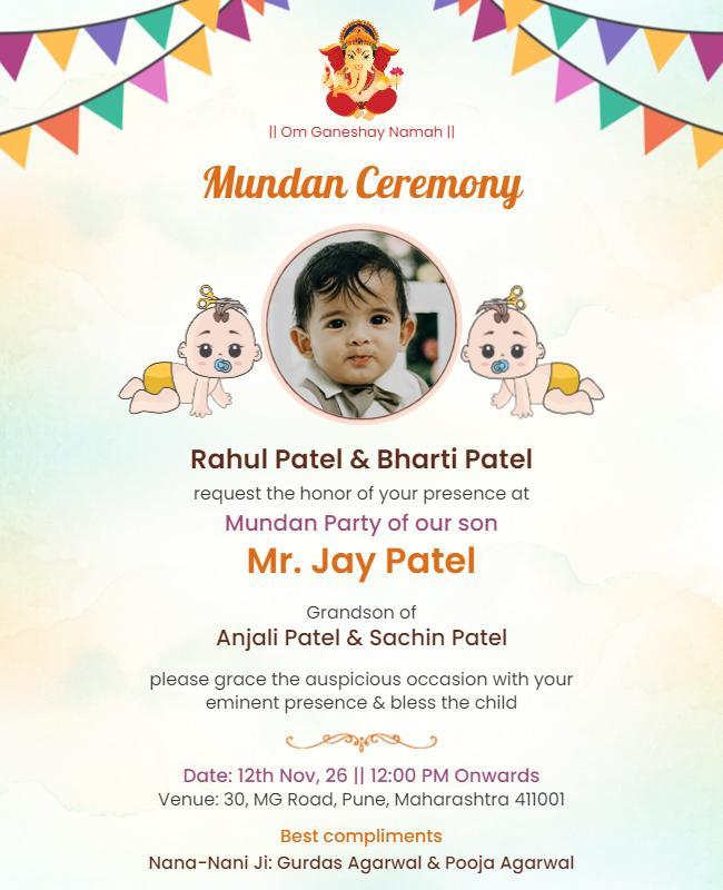 Colorful Mundan Ceremony Celebration Flyer Template