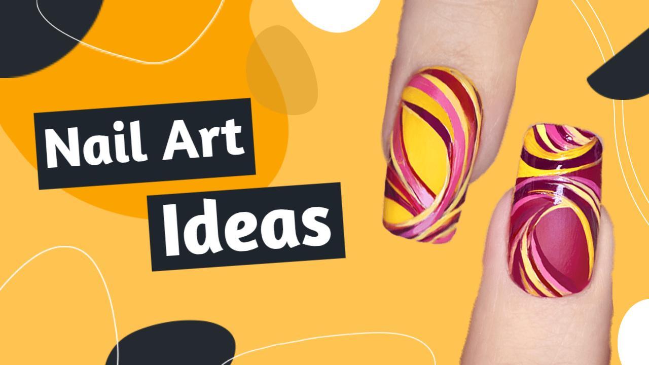 Colorful Nail Art Designs Inspiration Trending YouTube Thumbnail Template