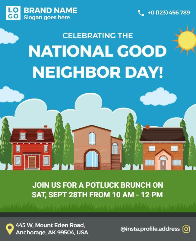 Colorful Neighborhood Celebration for Good Neighbor Day Poster Template