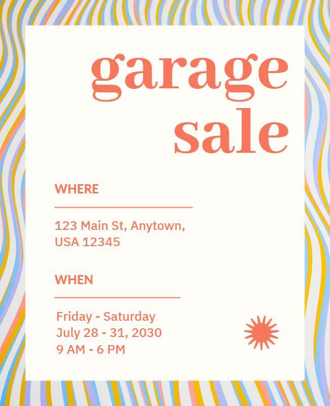 Colorful Neighborhood Garage Sale Flyer Template