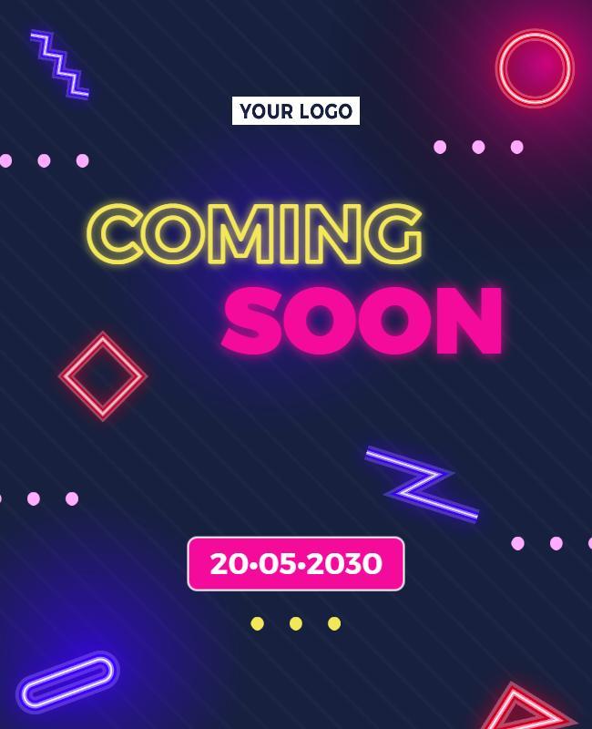 Colorful Neon Announcement Event Flyer Template