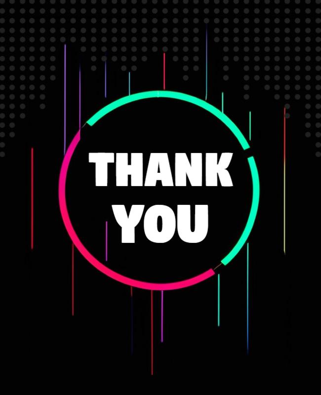 Colorful Neon Thank You Flyer Template