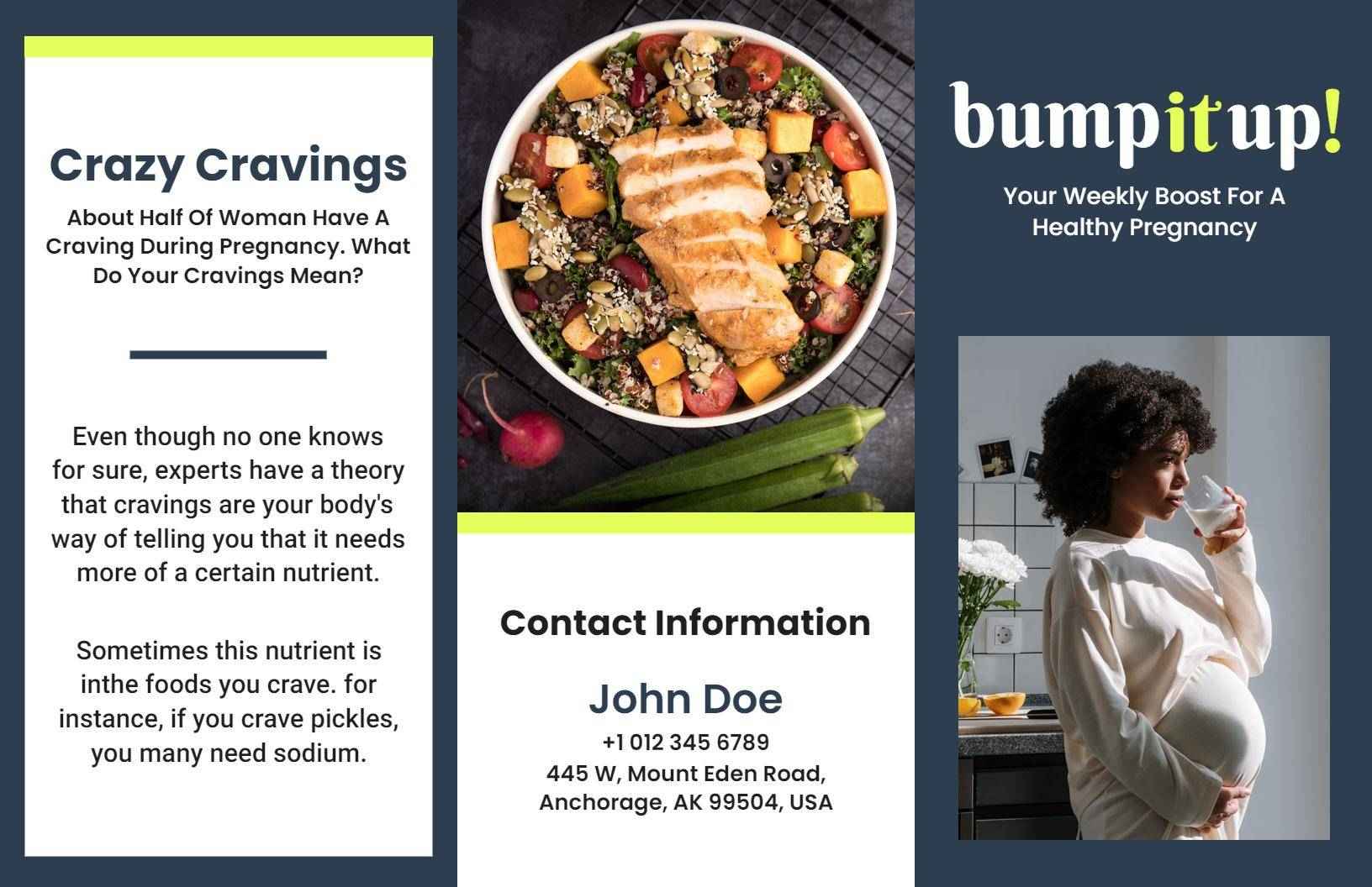 Colorful Nutrition Tips for Pregnant Women Brochure Template