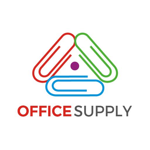 Colorful Office Supply Design with Paper Clips Logo Template