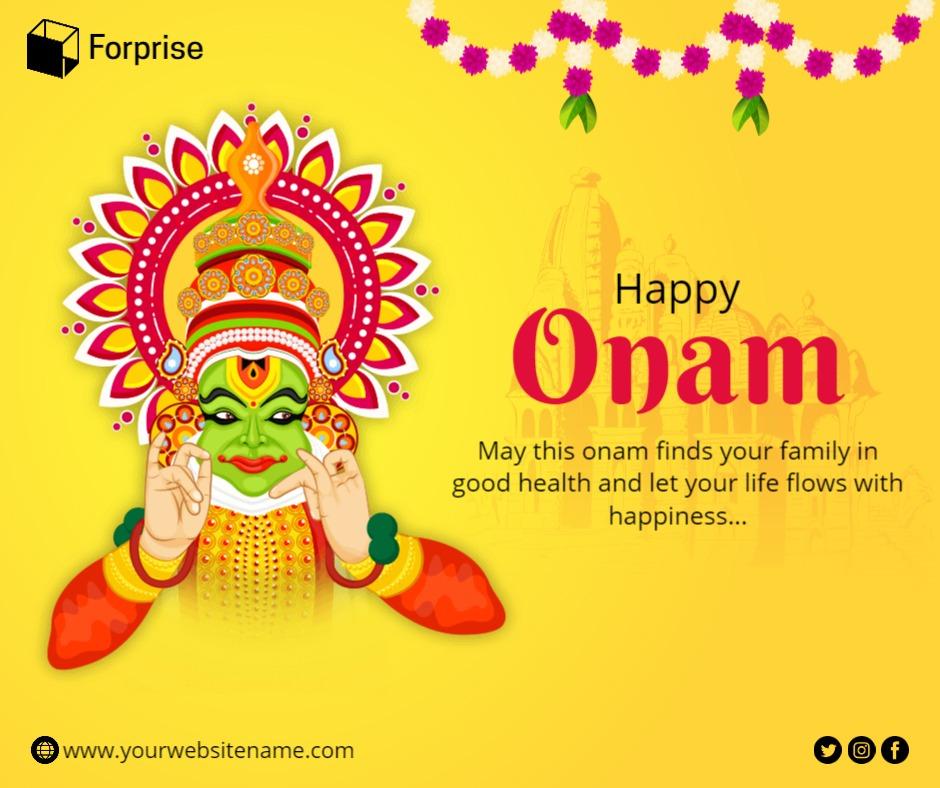 Colorful Onam Festival Celebration Greeting Ad Template