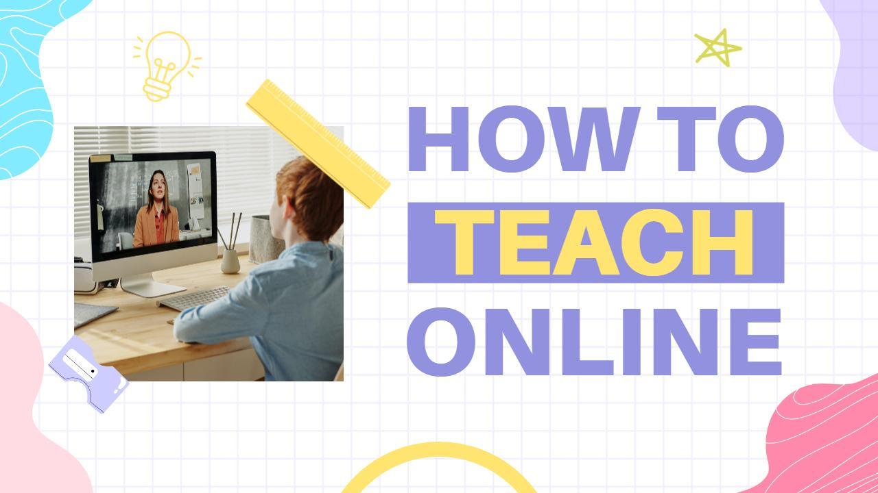 Colorful Online Teaching Techniques Tutorial YouTube Thumbnail Template