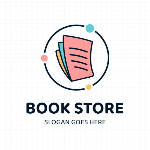 Colorful Pages Representing a Vibrant Book Store Logo Template