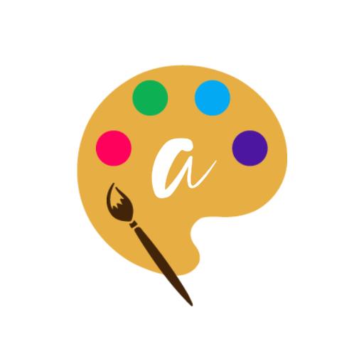 Colorful Painter's Palette and Letter A Inspiring Creativity Logo Template