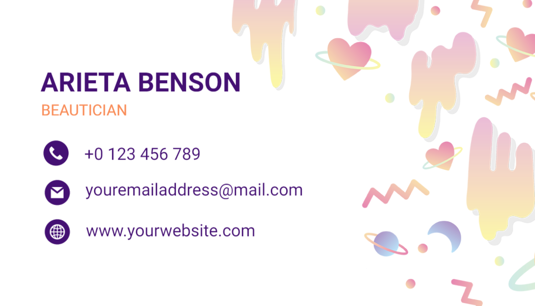 Colorful Pastel Beauty Aesthetic Business Card Template