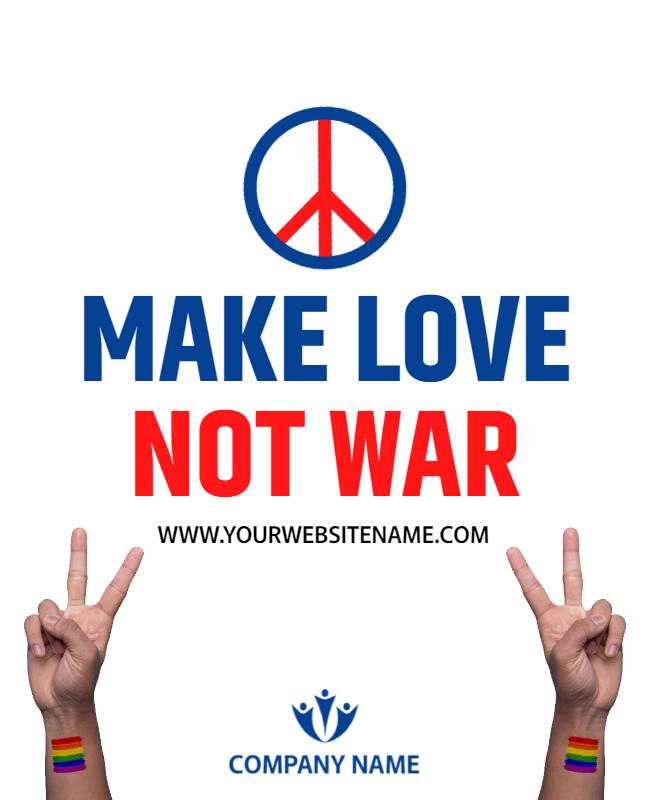 Colorful Peace Sign Make Love Not War Poster Template