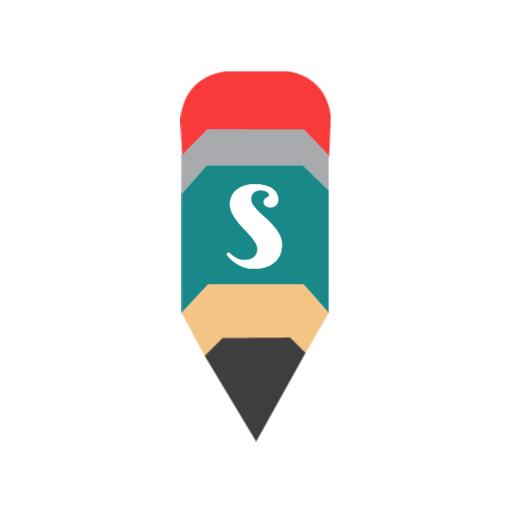 Colorful Pencil Design Illustrating Learning Alphabet Logo Template
