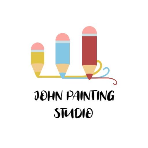 Colorful Pencils Representing Creative Painting Studio Logo Template