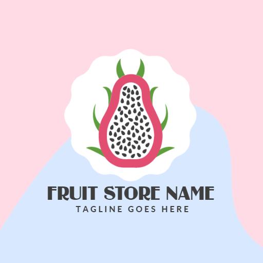 Colorful Pink and Blue Papaya Illustration for Fruit Logo Template