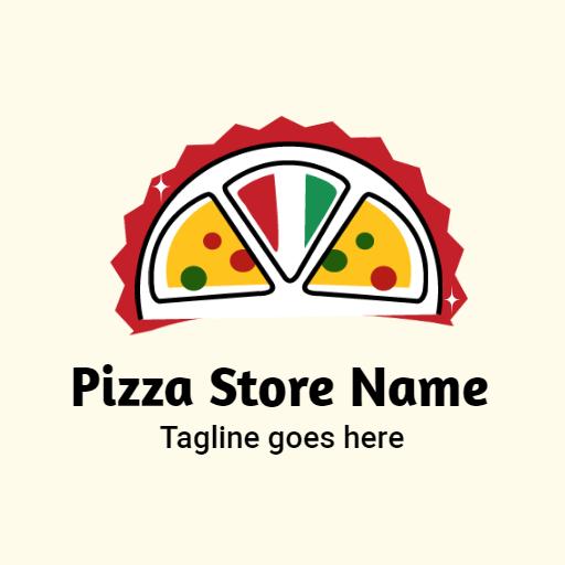 Colorful Pizza Slice Design Showcasing Fresh Ingredients Logo Template
