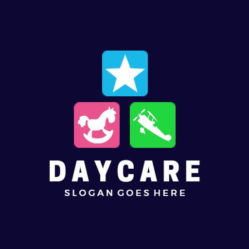 Colorful Playful Blocks Representing Childcare Activities Logo Template