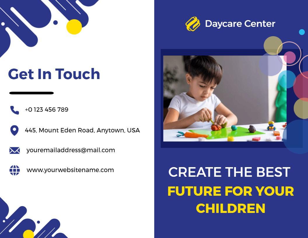 Colorful Playful Daycare Learning and Growth Brochure Template