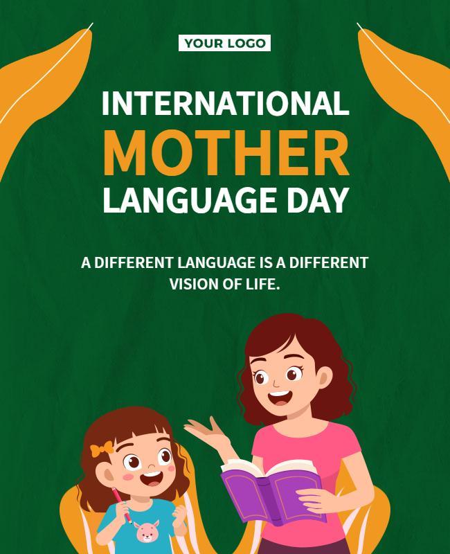 Colorful Playful International Mother Language Day Poster Template