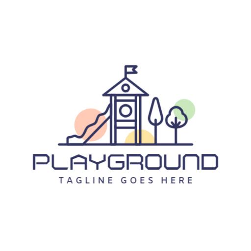 Colorful Playground Equipment Design for Kids Logo Template