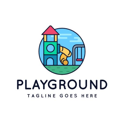 Colorful Playground Structure Encouraging Fun and Adventure Logo Template