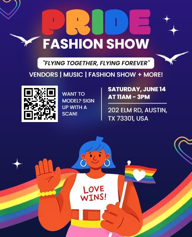 Colorful Pride Fashion Show Event Flyer Template