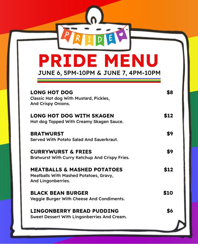 Colorful Pride Menu Special Event Flyer Template