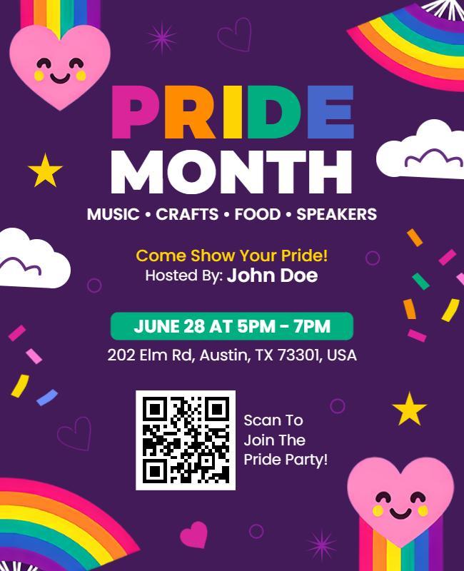 Colorful Pride Month Celebration Event Flyer Template