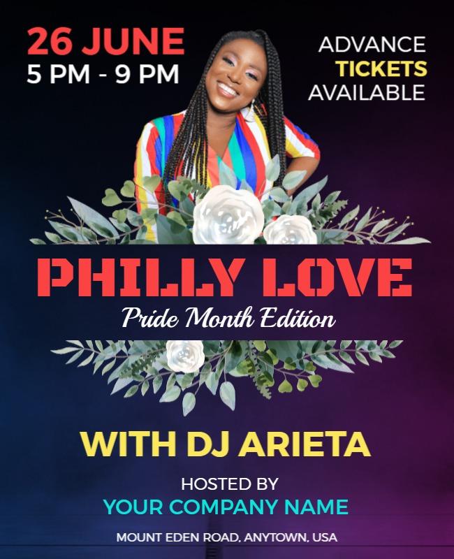 Colorful Pride Month Celebration for Philly Love Poster Template