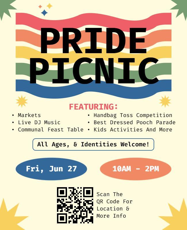 Colorful Pride Picnic Celebration Event Flyer Template