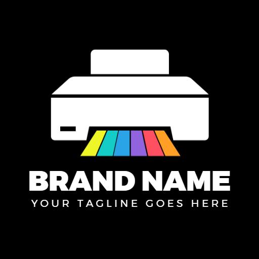 Colorful Printer Design Showcasing Vibrant Ink Streams Logo Template