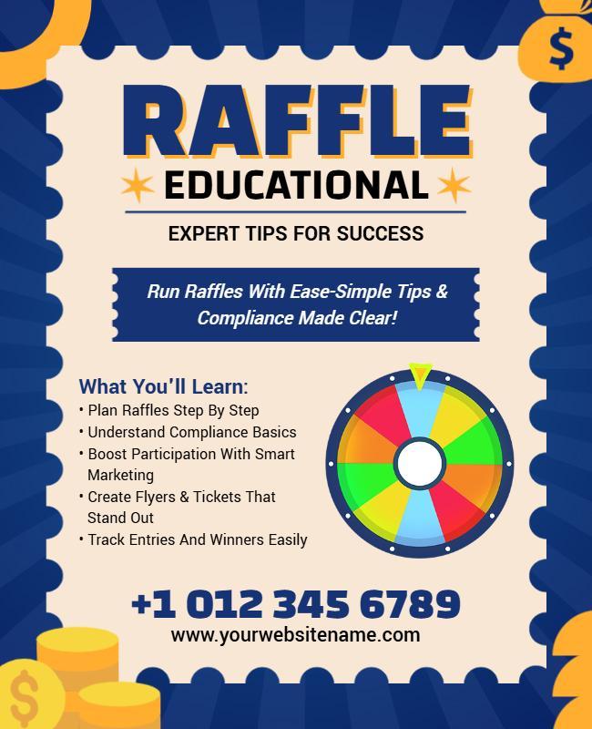 Colorful Raffle Educational Event Flyer Template