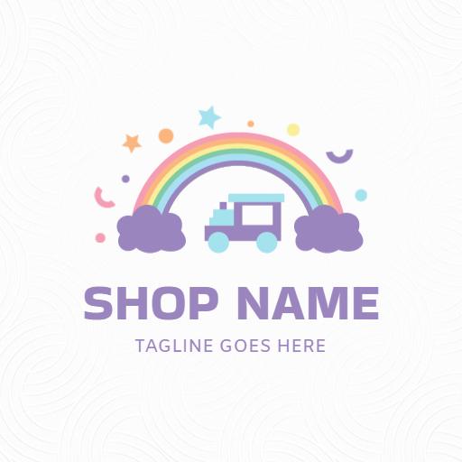 Colorful Rainbow Design Celebrating Joyful Toy Shop Logo Template