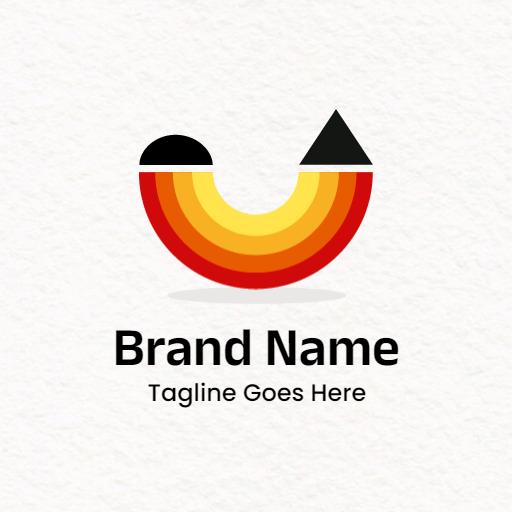 Colorful Rainbow Design Illustrating Artistic Drawing Logo Template
