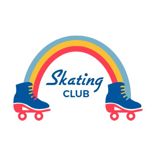 Colorful Rainbow Design Representing a Skating Club Logo Template