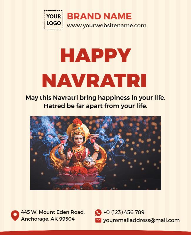 Colorful Religious Celebration for Navratri Poster Template