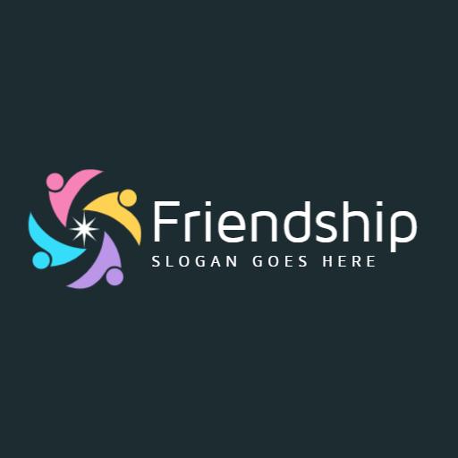 Colorful Representation of Togetherness and Support in Friendship Logo Template