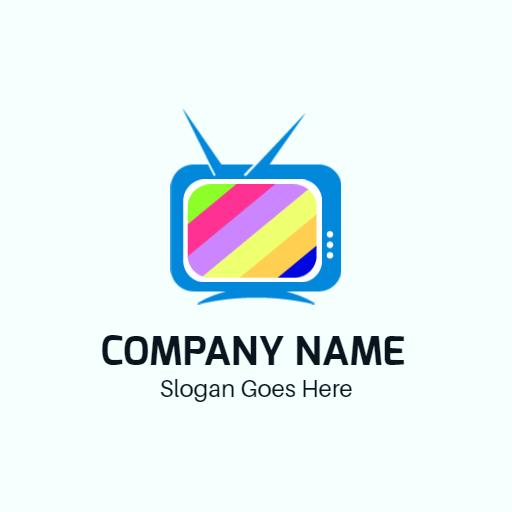 Colorful Retro Television Design for IPTV Services Logo Template