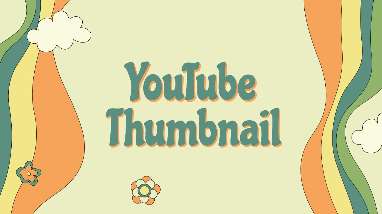 Colorful Retro Waves Abstract YouTube Thumbnail Template