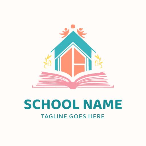 Colorful Schoolhouse Design Inspiring Education and Growth Logo Template