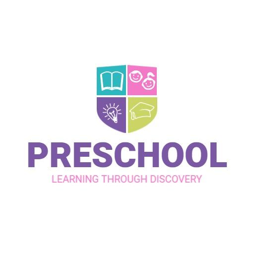 Colorful Shield Design Emphasizing Preschool Education Logo Template