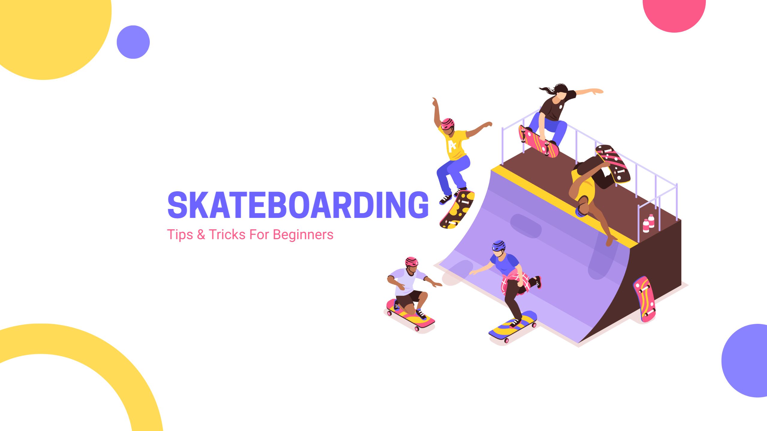 Colorful Skateboarding Tips and Tricks for Beginners YouTube Banner Template