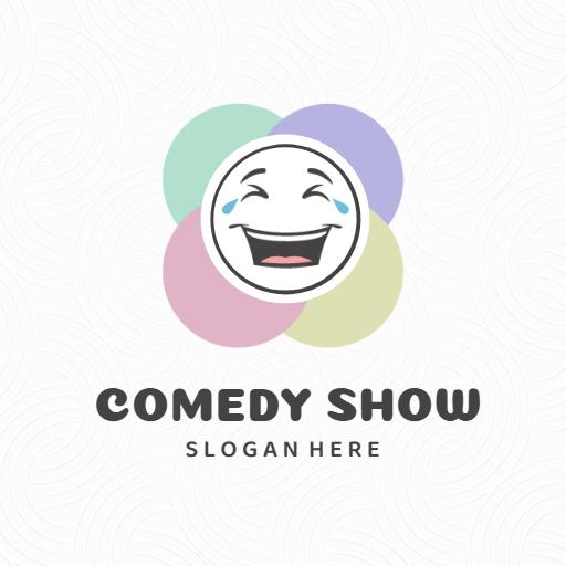 Colorful Smiley Face Representing Laughter in Comedy Show Logo Template