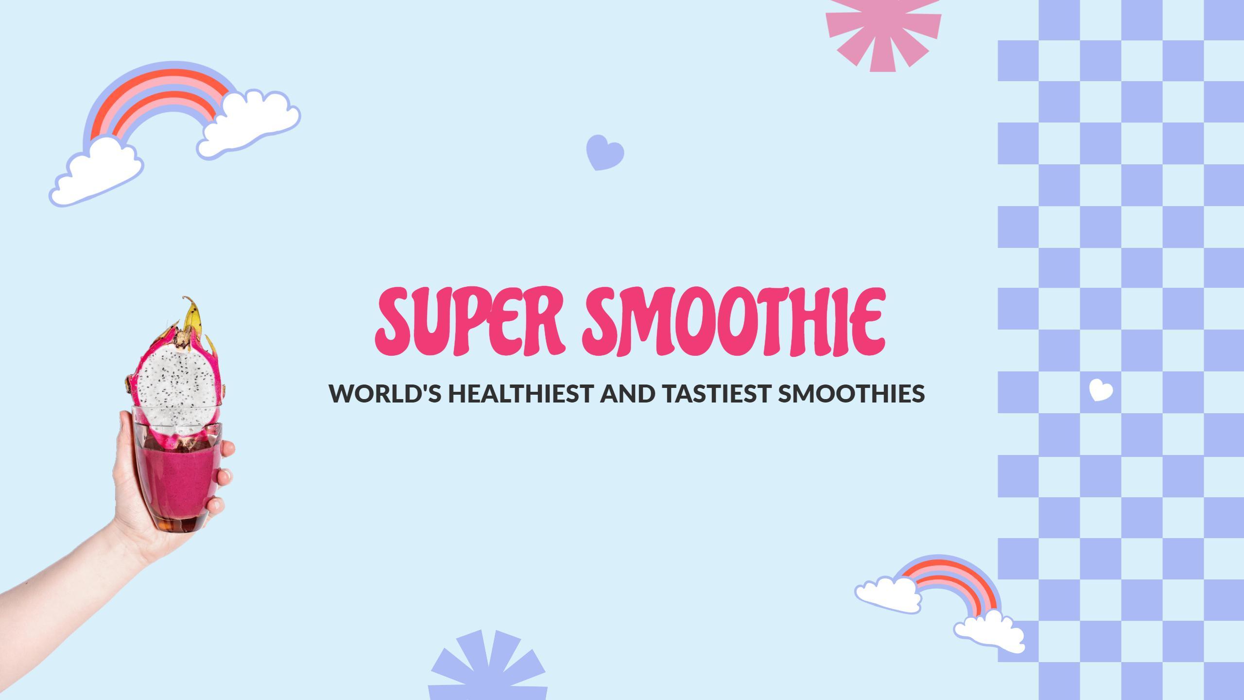 Colorful Smoothie Promotions with Rainbows YouTube Banner Template