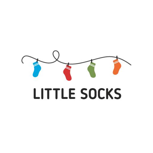 Colorful Sock Designs Hanging Cheerfully for Kids Socks Logo Template