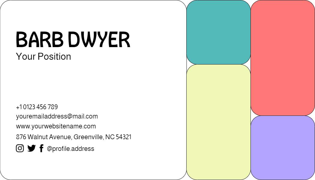 Colorful Soft Edges Modern Company Business Card Template