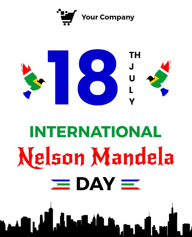 Colorful South African Theme for Nelson Mandela Day Poster Template
