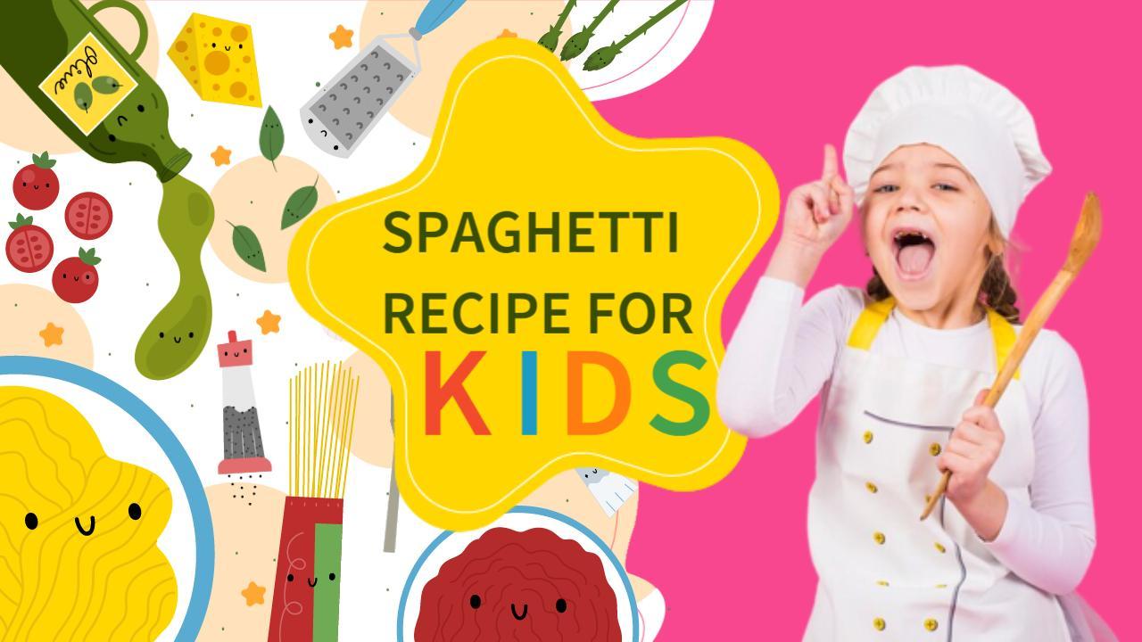 Colorful Spaghetti Recipe Kids Cooking Channel YouTube Thumbnail Template