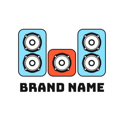 Colorful Speaker Design Showcasing Quality Sound System Logo Template